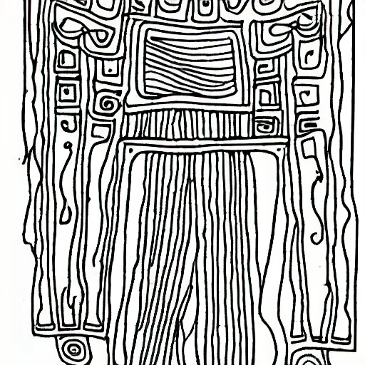 Image similar to children's coloring book page of a 30 year old man in ancient Canaanite clothing, simple line art