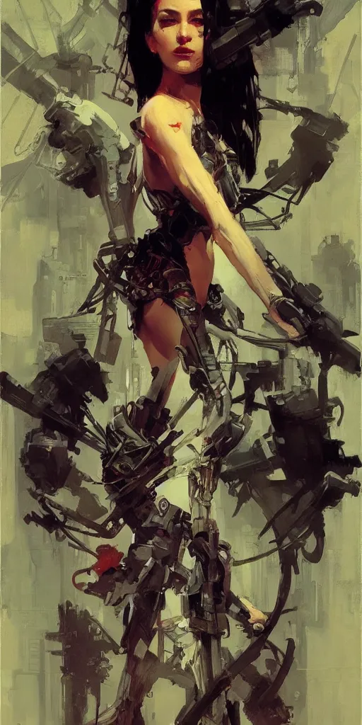 Image similar to cyberpunk, intricate, elegant, highly detailed, greg manchess, mucha, liepke, ruan jia, jeffrey catherine jones, ridley scott