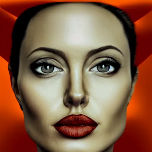 Image similar to an orange with the face of angelina jolie