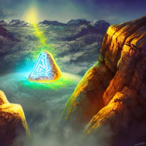 Prompt: magical rock with glowing runes, fantasy digital art, overdetailed art, 4k, hd, trending on artstation