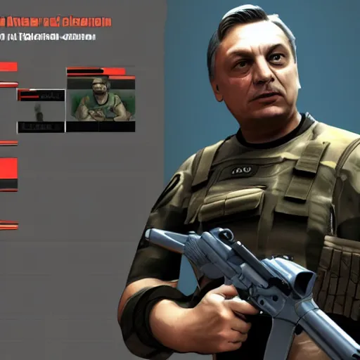 Image similar to Viktor Orban as a Counter-Terrorist in CSGO