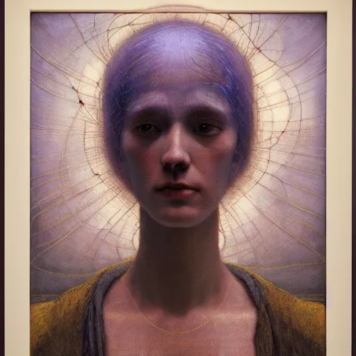 Prompt: Woman's portrait, Masterpiece, glass, flat background, glowing, wires everywhere, by Edgar Maxence and Ross Tran, Zdzisław Beksiński, and Michael Whelan, distant, gustav dore, H.R. Giger, 8k, octane render