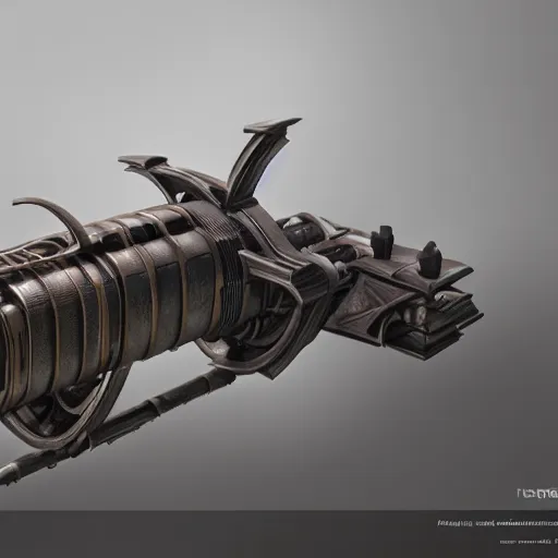 Image similar to railgun, concept art, steampunk, 3 d render, octane ray tracing, ultra high resolution, ultra detailed, photorealistic