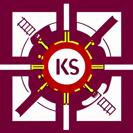 Image similar to kcs logo, minimalistic icon in black, red, and purple