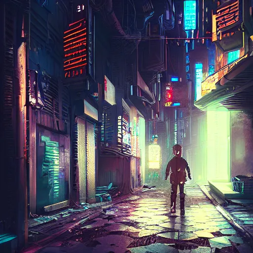 Image similar to a dark alleyway of a cyberpunk city, intricate artwork by Tooth Wu and wlop and beeple, octane render, hyper realism, 8k