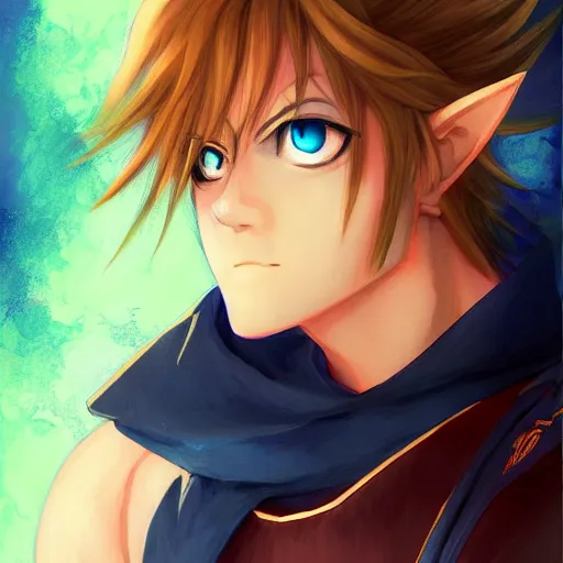 Prompt: portrait of link, anime fantasy illustration by tomoyuki yamasaki, kyoto studio, madhouse, ufotable, trending on artstation