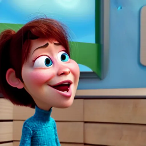 Image similar to pixar character transgender woman with down syndrome