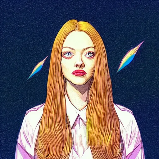 Image similar to “ amanda seyfried retro minimalist portrait by jean giraud, moebius starwatcher comic, 8 k ”