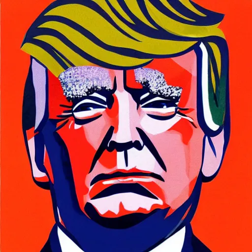 Image similar to a portrait of donald trump in the style of dekooning