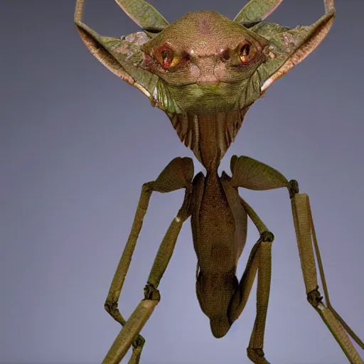 Image similar to a humanoid mantis alien creature