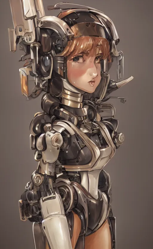 Prompt: girl, fused mecha robot parts, cyborg, vintage clothing, anime style, long hair, hair down, symmetrical facial features, from arknights, hyper realistic, 4 k, rule of thirds, extreme detail, detailed drawing, trending artstation, hd, d & d, realistic lighting, by alphonse mucha, greg rutkowski, sharp focus, backlit