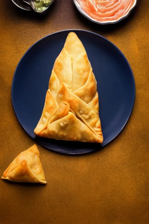 Image similar to 📷 j. k. simmons the samosa, made of food, head portrait, dynamic lighting, 4 k