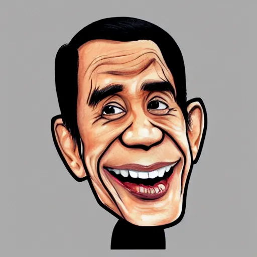 Image similar to caricature of jokowi by Mort Drucker, mad magazine, indonesia, colored with watercolor, artstation