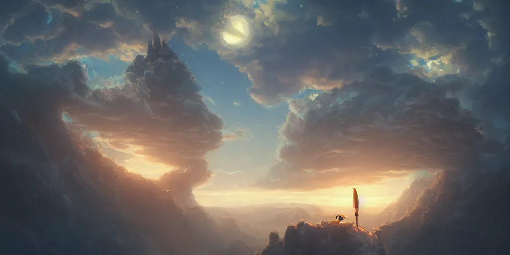 Image similar to a dream world, highly detailed oil painting, Jessica Rossier, Studio Ghibli, digital art, octane render, beautiful composition, trending on artstation, masterpiece