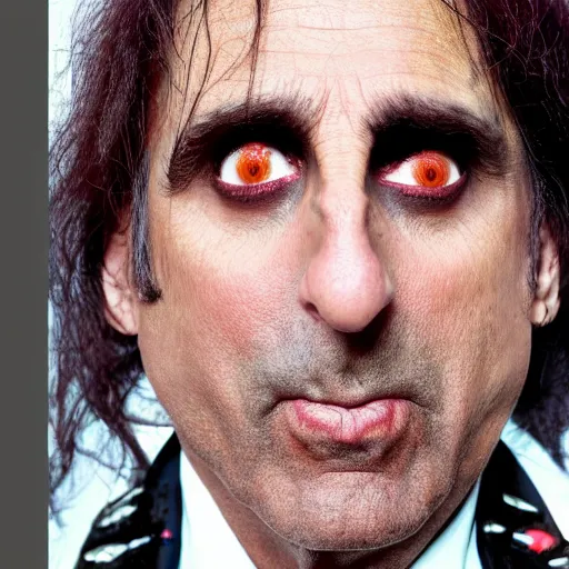 Image similar to photo of the lovechild of alice cooper and steve carell