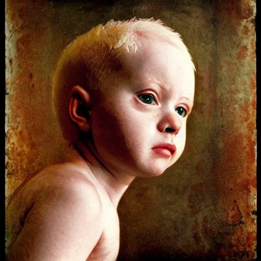 Image similar to realistic expired kodak film portrait of albino madonna mix, hyperrealism, hypermaximalism, photorealistic, detailed, atmospheric, 8 k, award winning photography, cinematic