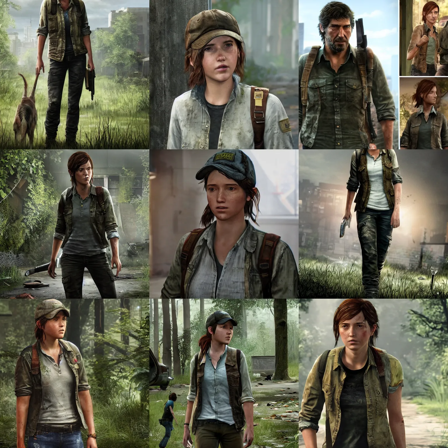 Prompt: Ellie (The Last of Us) wearing a mess jacket, white waistcoat, gold-laced trousers and a peaked cap