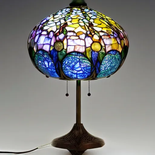 Prompt: moon lamp by louis comfort tiffany