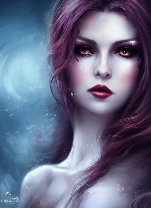 Prompt: a beautiful woman vampire queen, 8 k, sensual, hyperrealistic, hyperdetailed, beautiful face, long hair windy, dark fantasy, fantasy portrait by laura sava