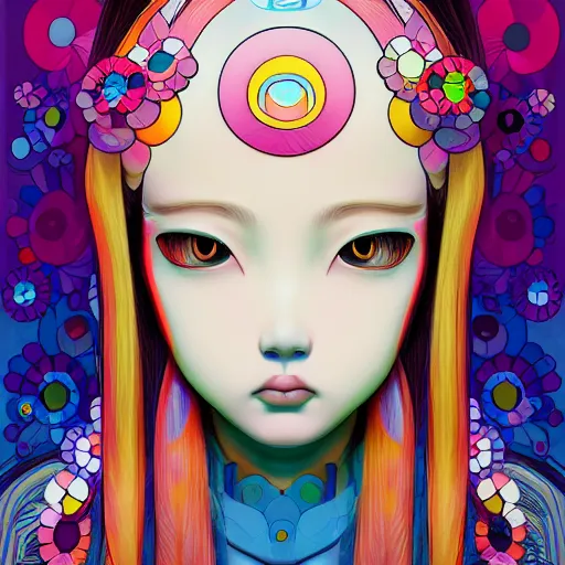 Image similar to a portrait of a girl by takashi murakami, beeple and james jean, aya takano color style, 4 k, super detailed