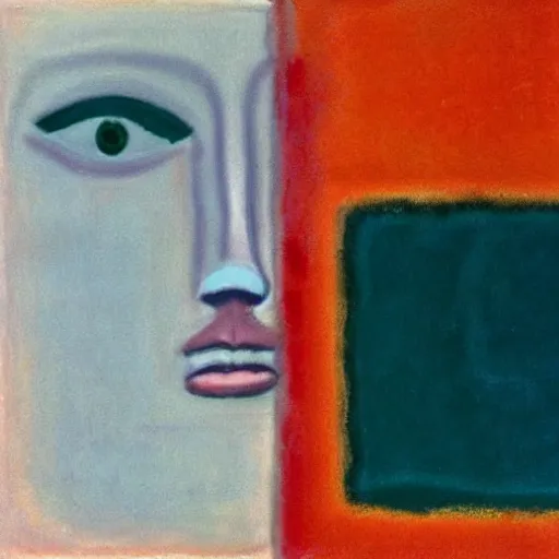 Image similar to portrait of a beautiful woman by rothko