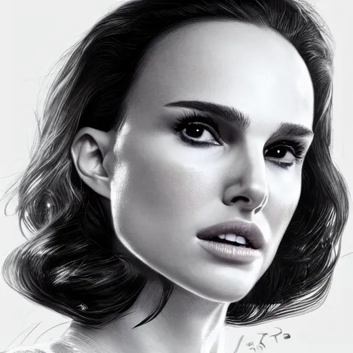 Image similar to A Portrait of Natalie Portman, by Cedric Peyravernay, highly detailed, excellent composition, cinematic concept art, dramatic lighting, trending on ArtStation