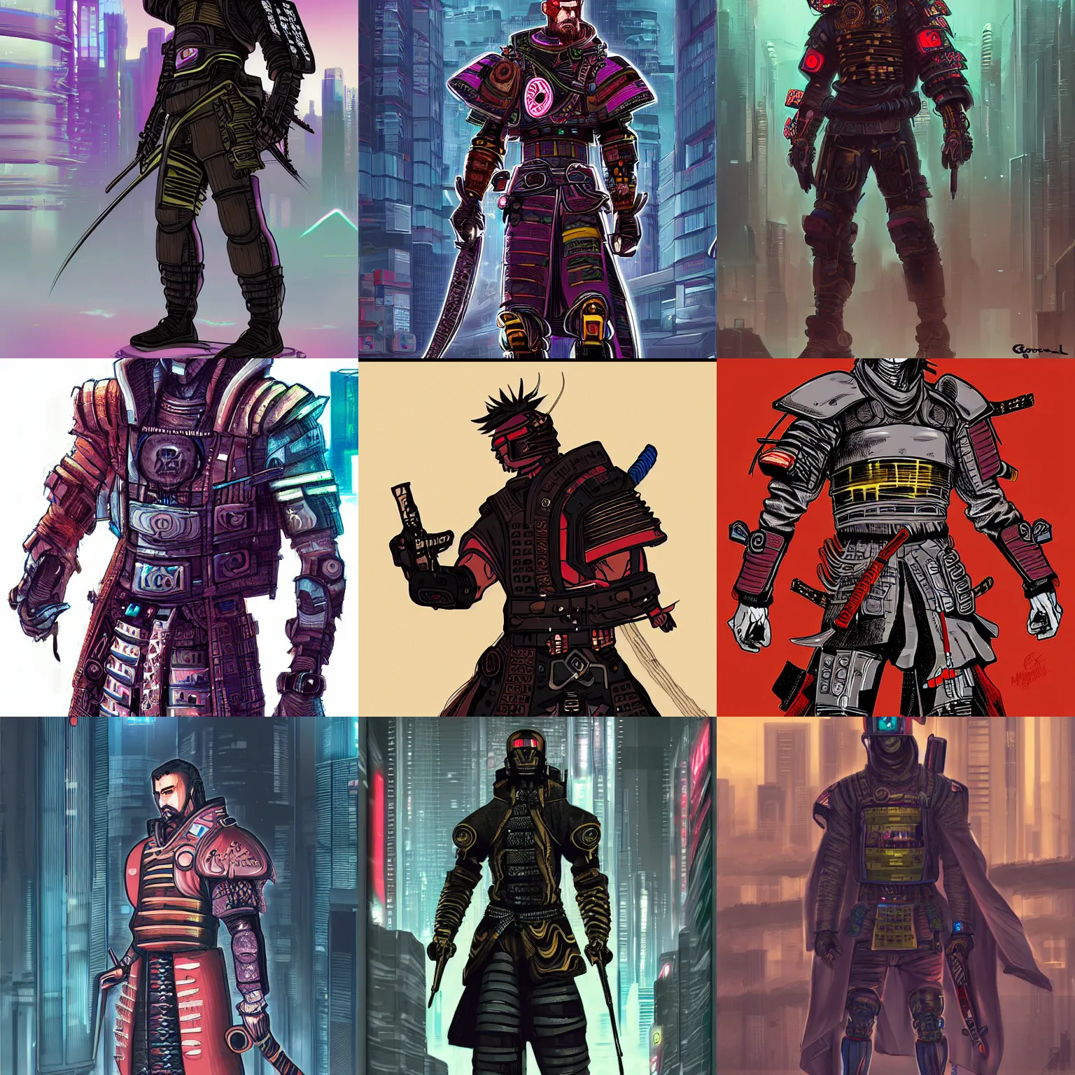 Prompt: Cyberpunk samurai by greg rudkowsky