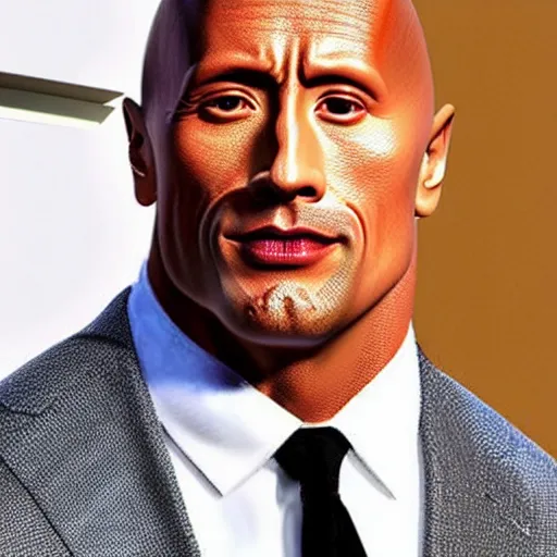 portrait of Dwayne thé rock Johnson with his eyebrow, Stable Diffusion