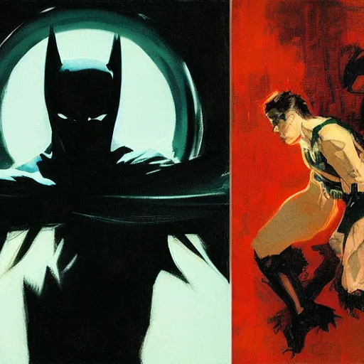 Image similar to batman, intricate, elegant, highly detailed, greg manchess, mucha, liepke, ruan jia, jeffrey catherine jones, ridley scott