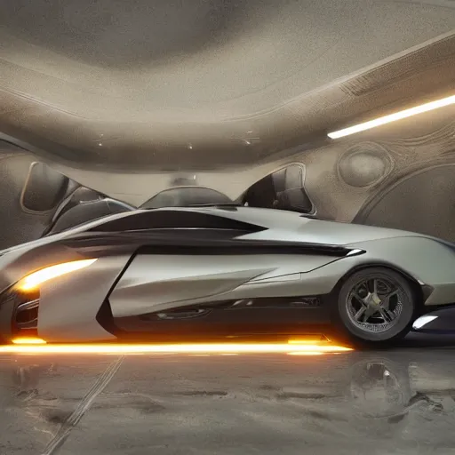 Image similar to car : motherboard forms designed by zaha hadid sci-fi futuristic ultra realistic photography, keyshot render, octane render, unreal engine 5 render, high oiled liquid glossy specularity reflections, ultra detailed, golden hour, dramatic lighting 4k, 8k, 16k in the style ofblade runner 2049 Cyberpunk 2077 ghost in the shell thor 2 marvel film : tilt shift: sharp focus