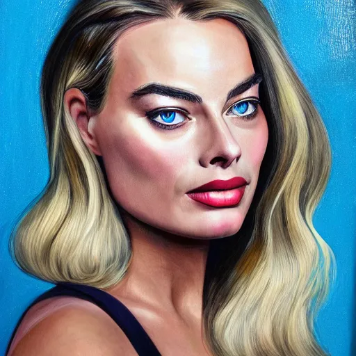 Prompt: realistic detailed face portrait, Margot Robbie,