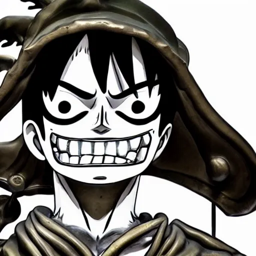 Image similar to Luffy as a Statue, epic detail, anime, sharp focus,