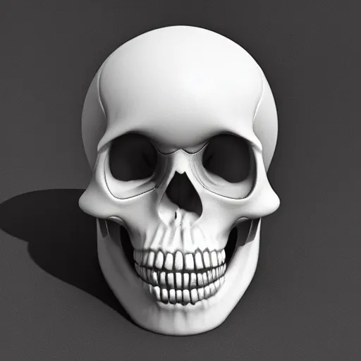 Prompt: a white skull with two holes in it, an ambient occlusion render by cedric seaut ( keos masons ), trending on zbrush central, photorealism, rendered in maya, ambient occlusion, zbrush