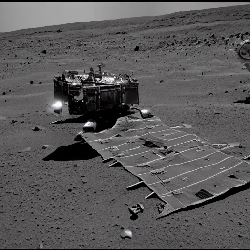 Image similar to Apollo crew landing on Mars, historical photo, black and White, detailed, High quality