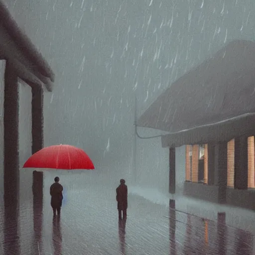Prompt: a rainy day, ultrarealistic illustration