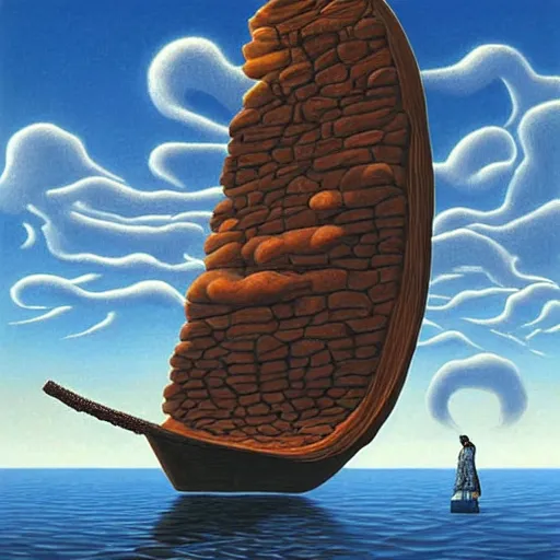 Prompt: a character by rob gonsalves and salvador dali