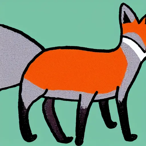 Prompt: a fox, poorly drawn using ms paint
