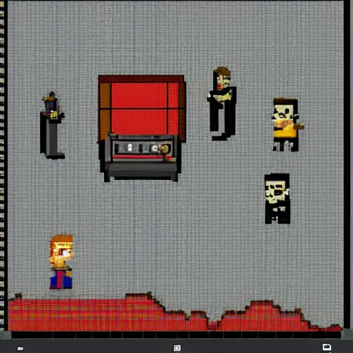 Image similar to sopranos video game, pixel art, top down