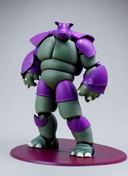 Image similar to Anthropmorphic hippo knight action figure from Transformers: Kingdom, TMNT, symmetrical details, by Hasbro, Playmates Toys, Don Bluth, tfwiki.net photography, product photography, official media