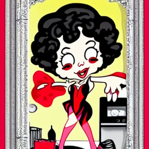 Image similar to dr. Frank n furter as a cute Betty boop cartoon