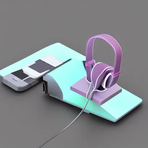 Prompt: headphone stand, futuristic, techno, cyberpunk, product design, 3 d render, 3 d concept, isometric design, fun, swag, cute, geometric