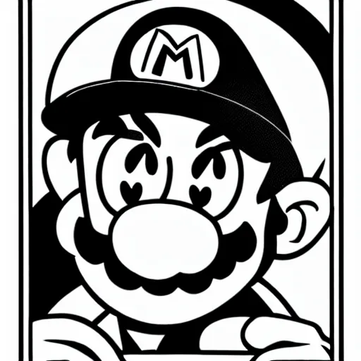 Mario Face # 1388 (A) Art Stencil