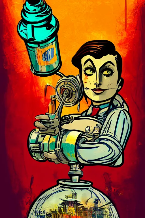 Image similar to oil in middle east - aesthetic, 4 k, acrylic paint style, pencil style, torn cosmo magazine style, pop art style, bioshock style, by mike swiderek, jorge lacera, ben lo, tyler west