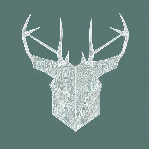 Prompt: geometric polygon deer illustration,