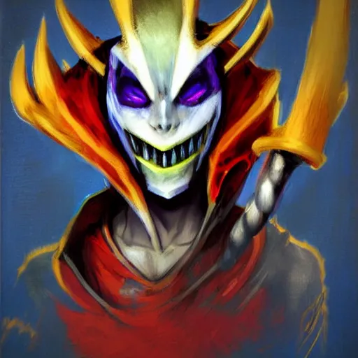 Image similar to Shaco from League of Legends, by Odilon Redon