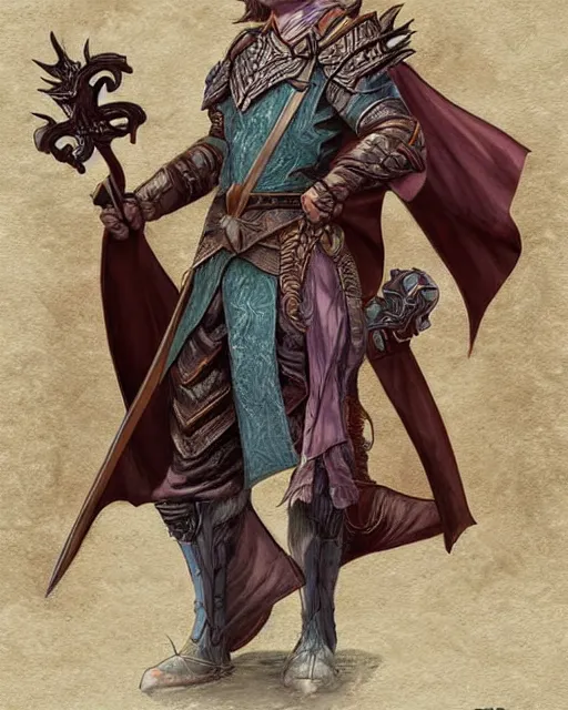 Image similar to full face and body D&D character art illustration of a elven magus fighter, by Wayne Reynolds.