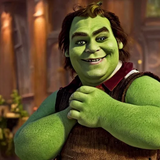 Image similar to johnny depp as shrek