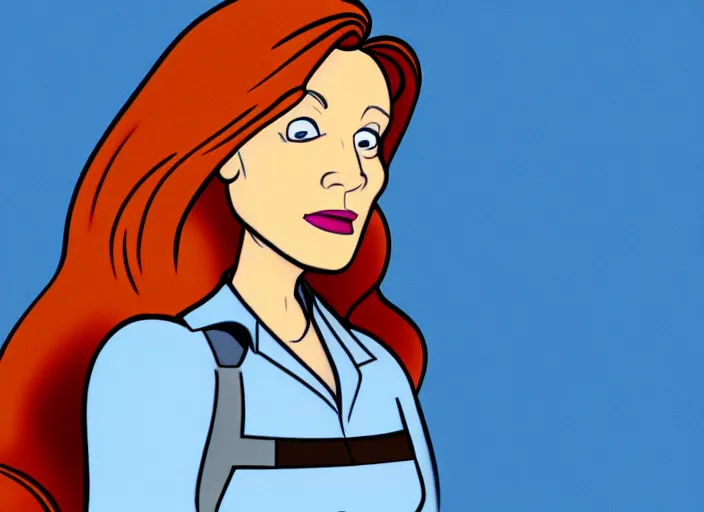 Prompt: dana scully in the style of ( 1 9 7 6 ) disney animation