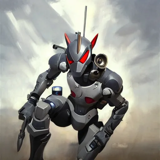 Image similar to greg manchess portrait painting of armored spiderman ultraman grey fox metal gear cyborg hybrid as overwatch character, medium shot, asymmetrical, profile picture, organic painting, sunny day, matte painting, bold shapes, hard edges, street art, trending on artstation, by huang guangjian and gil elvgren and sachin teng