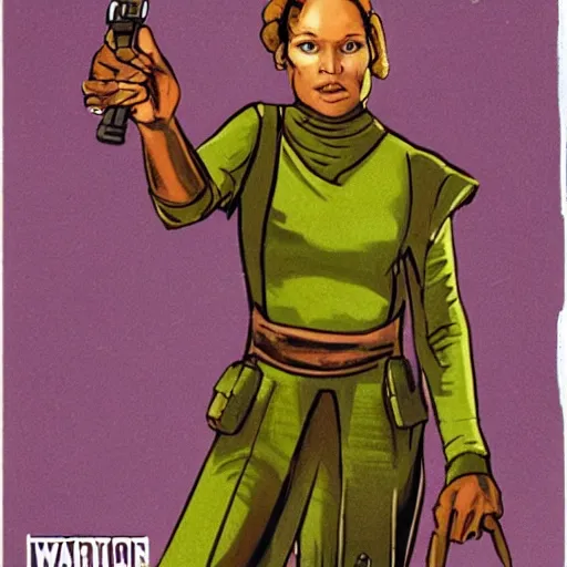 Image similar to slave leah from star wars in a 1 9 8 0 s novel cover